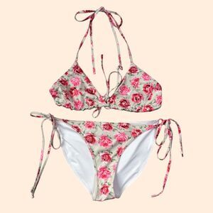 LoveShackFancy Floral Cherry Bikini